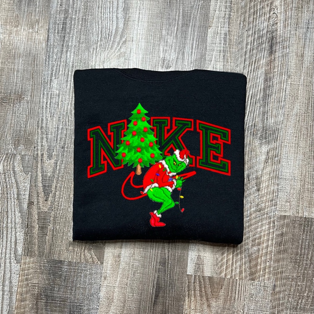 Nike grinch embroidered Christmas crewneck sweatshirt